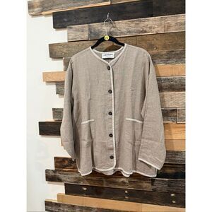 Aly Wear Linen women button up jacket boho Lagenlook oversized size S